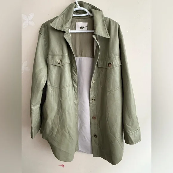 Wilfred Ganna  Faux leather shirt jacket - Picture 4 of 8